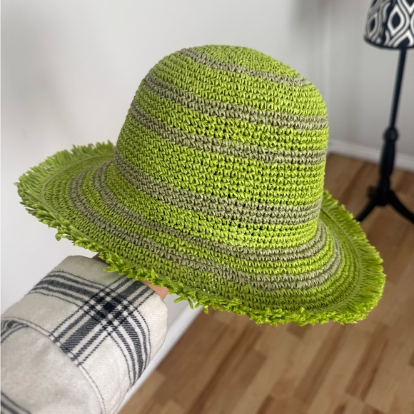 NWT rag & bone Frills Rollable Bucket Hat in Lime/Citron Green Size S/M - Picture 12 of 15